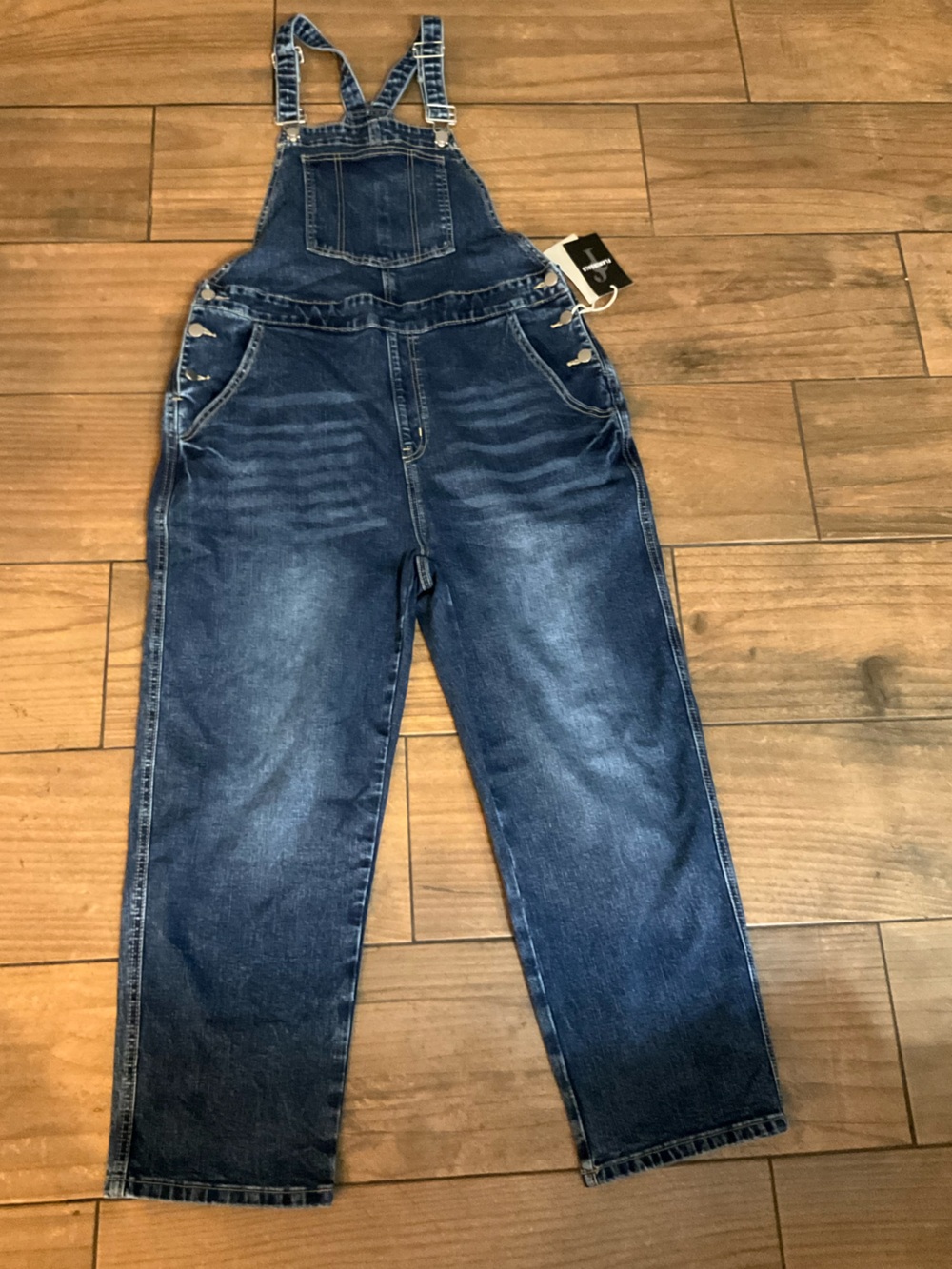 Flamingals Women’s Blue Denim Overalls - Relaxed Fit Size L